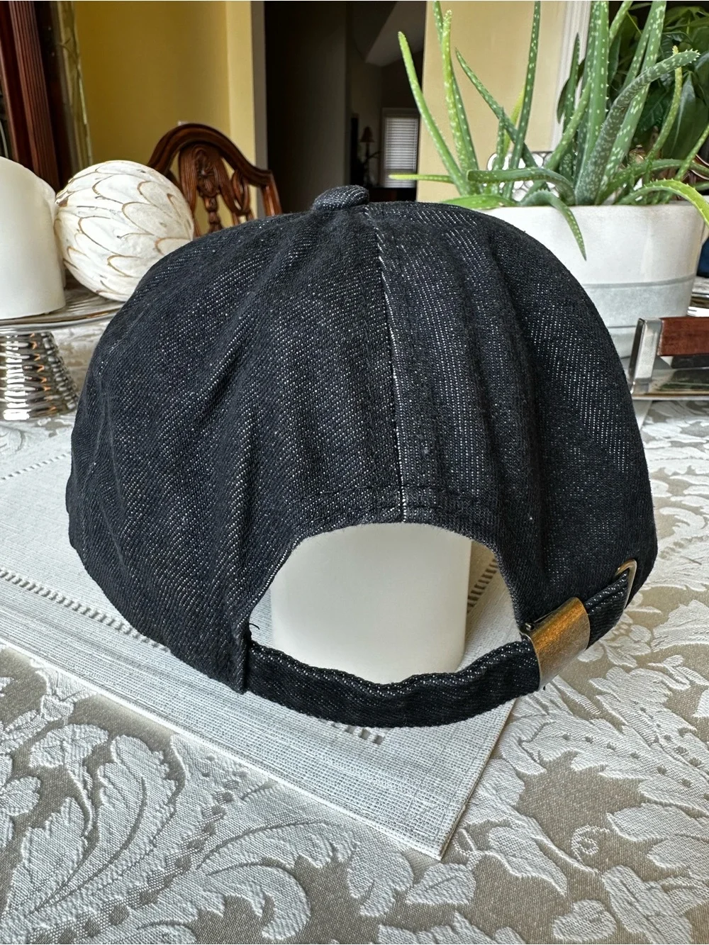 Upcycled Black Denim Trucker Hat Girls Just Wanna Have Fun
